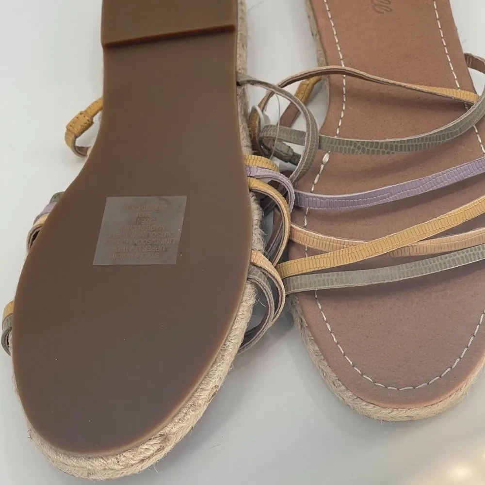 Madewell Sandal The Kathryn Espadrille‎ Slide in Leather Lilac Women Size 11 New